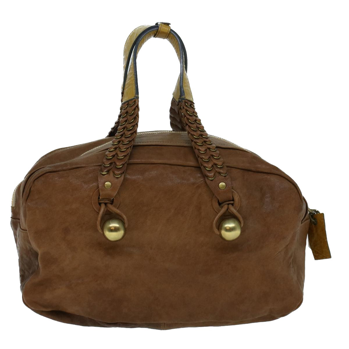 Chloe Shoulder Bag Leather Brown Auth ar10483