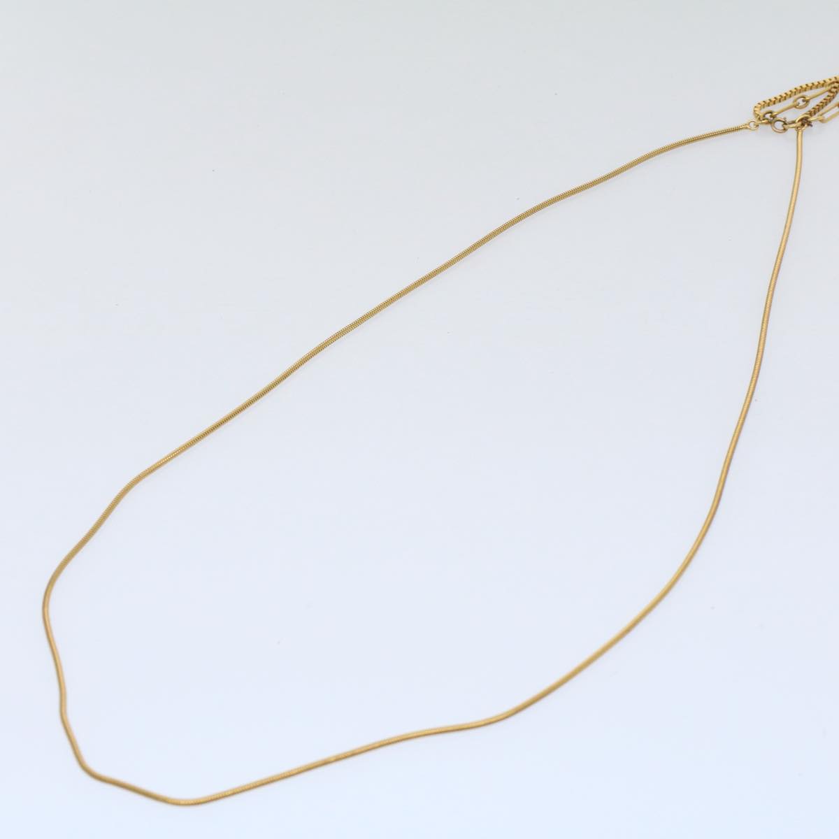 CHANEL COCO Mark Necklace Gold Tone CC Auth ar10556B