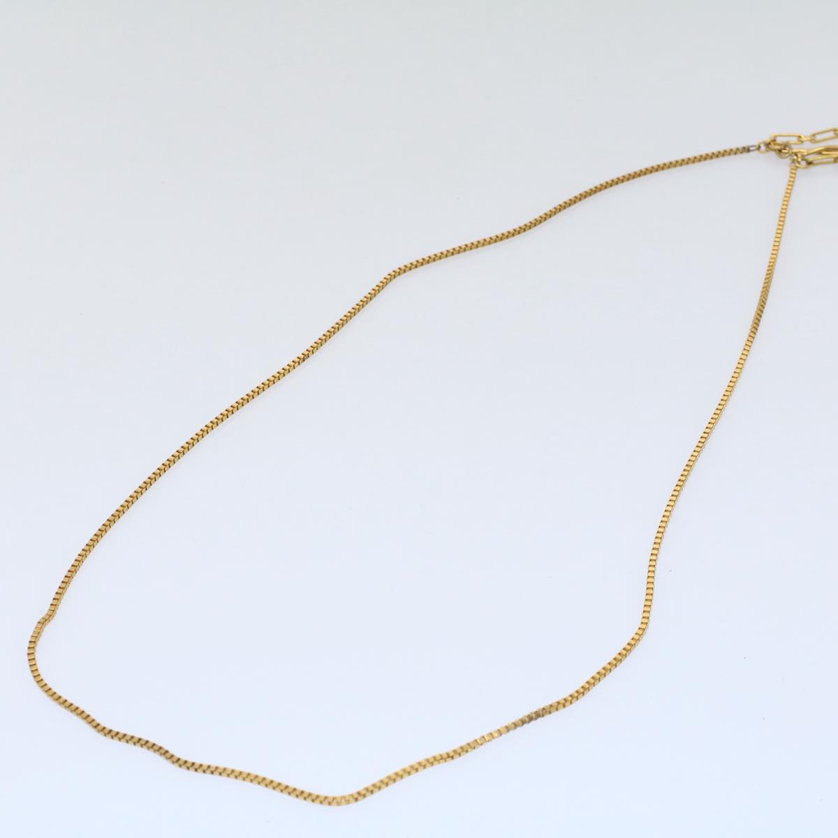 CHANEL COCO Mark Necklace Gold Tone CC Auth ar10556B