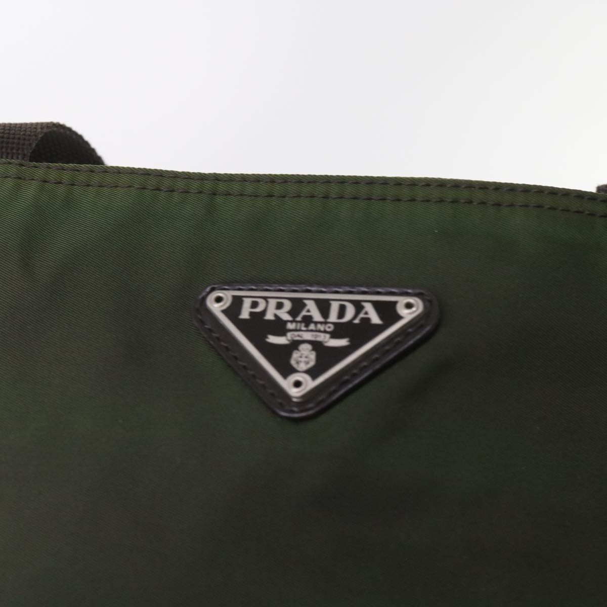 PRADA Tote Bag Nylon Khaki Auth ar10604B