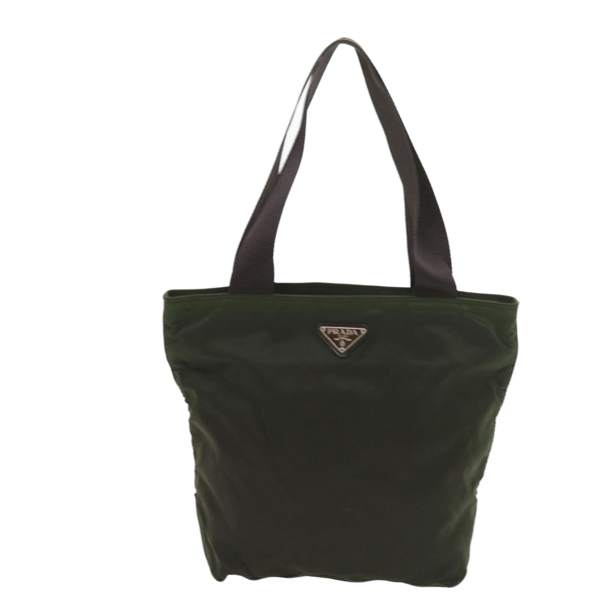 PRADA Tote Bag Nylon Khaki Auth ar10604B