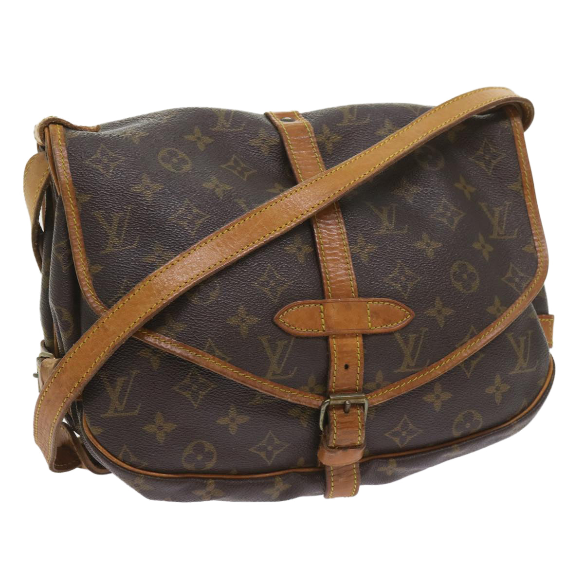 LOUIS VUITTON Monogram Saumur 30 Shoulder Bag M42256 LV Auth ar10614B