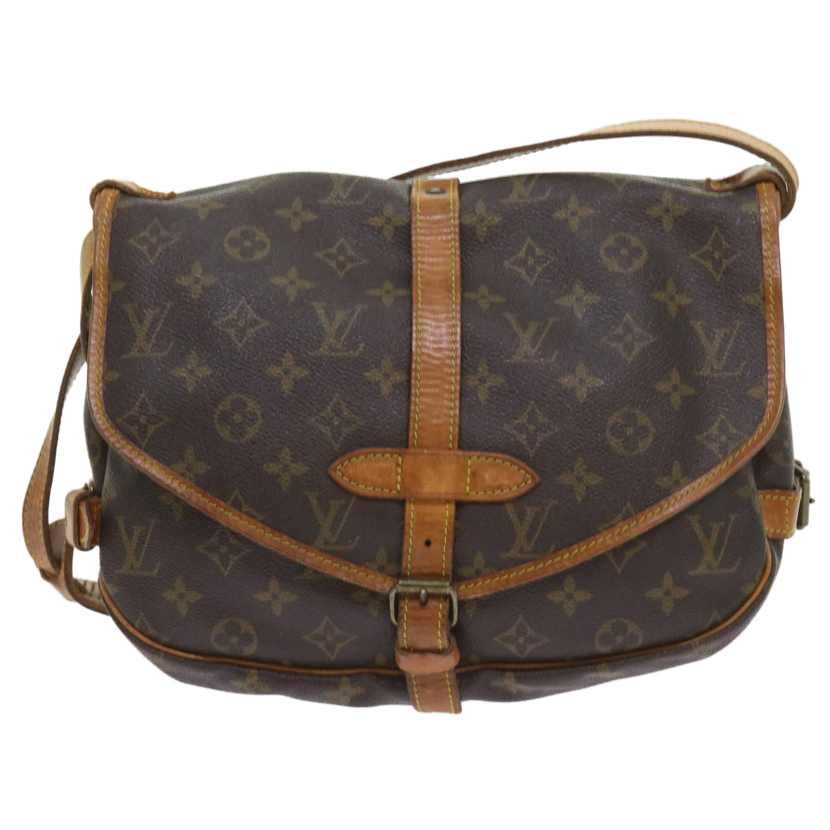 LOUIS VUITTON Monogram Saumur 30 Shoulder Bag M42256 LV Auth ar10614B