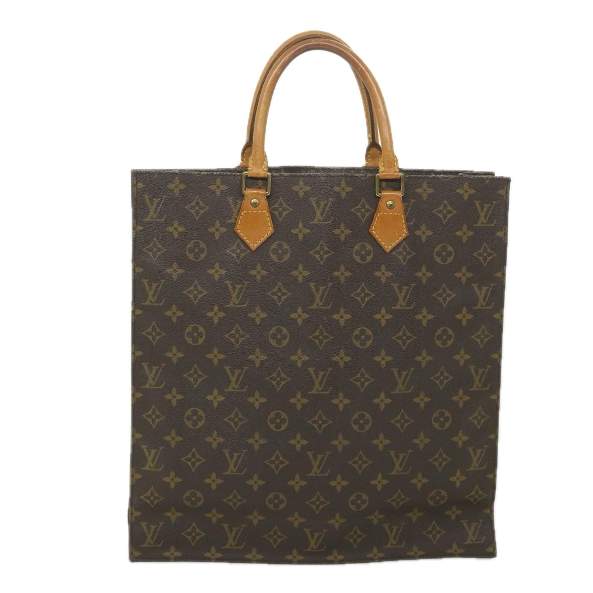 LOUIS VUITTON Monogram Sac Plat Hand Bag M51140 LV Auth ar10635B