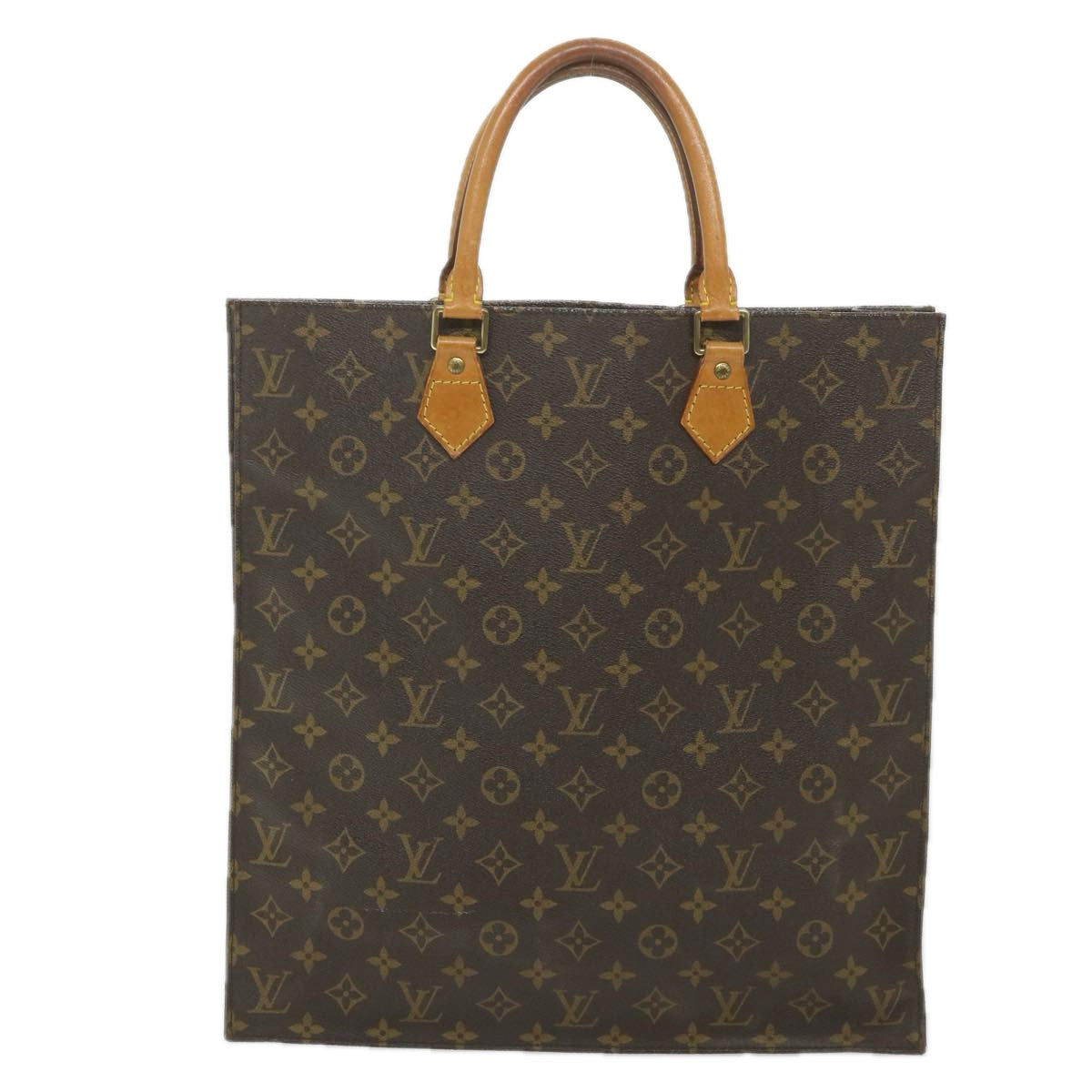 LOUIS VUITTON Monogram Sac Plat Hand Bag M51140 LV Auth ar10635B