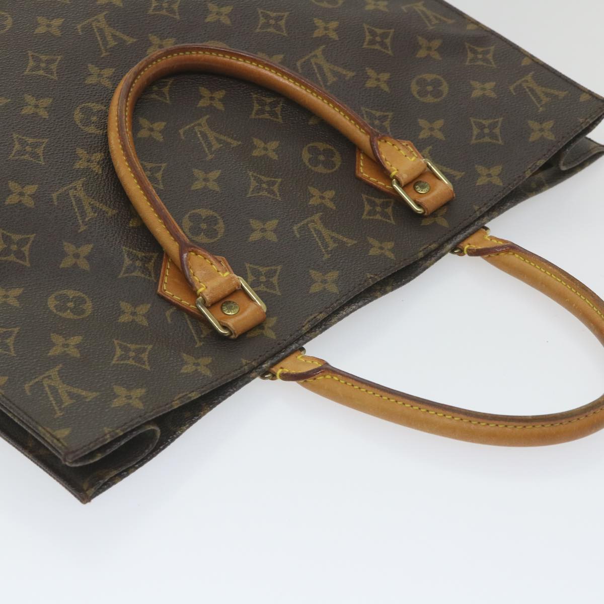 LOUIS VUITTON Monogram Sac Plat Hand Bag M51140 LV Auth ar10635B