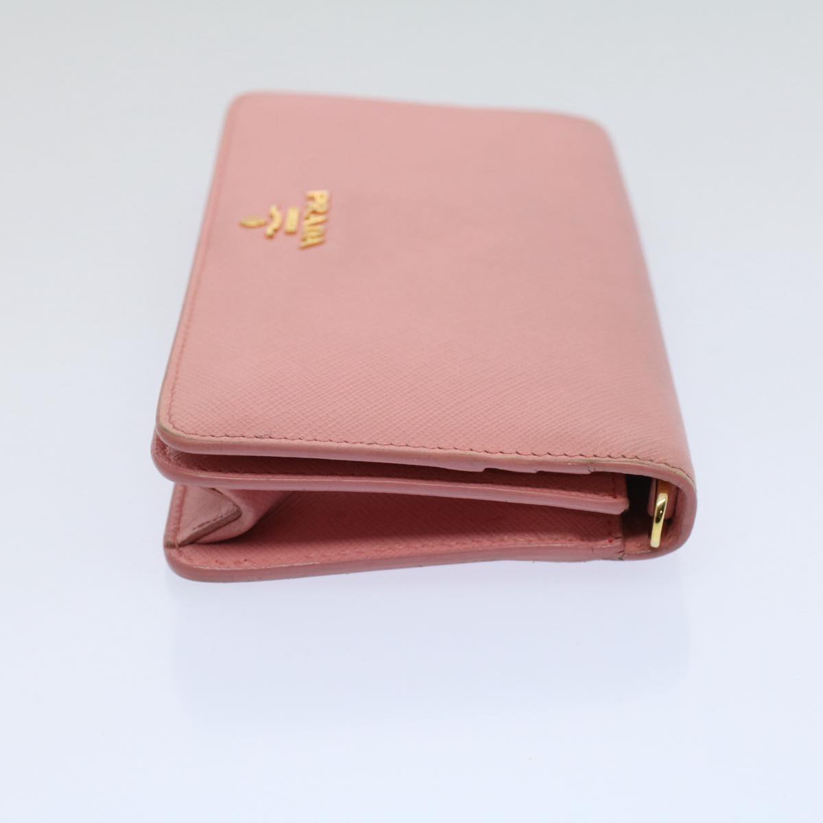 PRADA Chain Wallet Safiano leather Pink Auth ar10641B