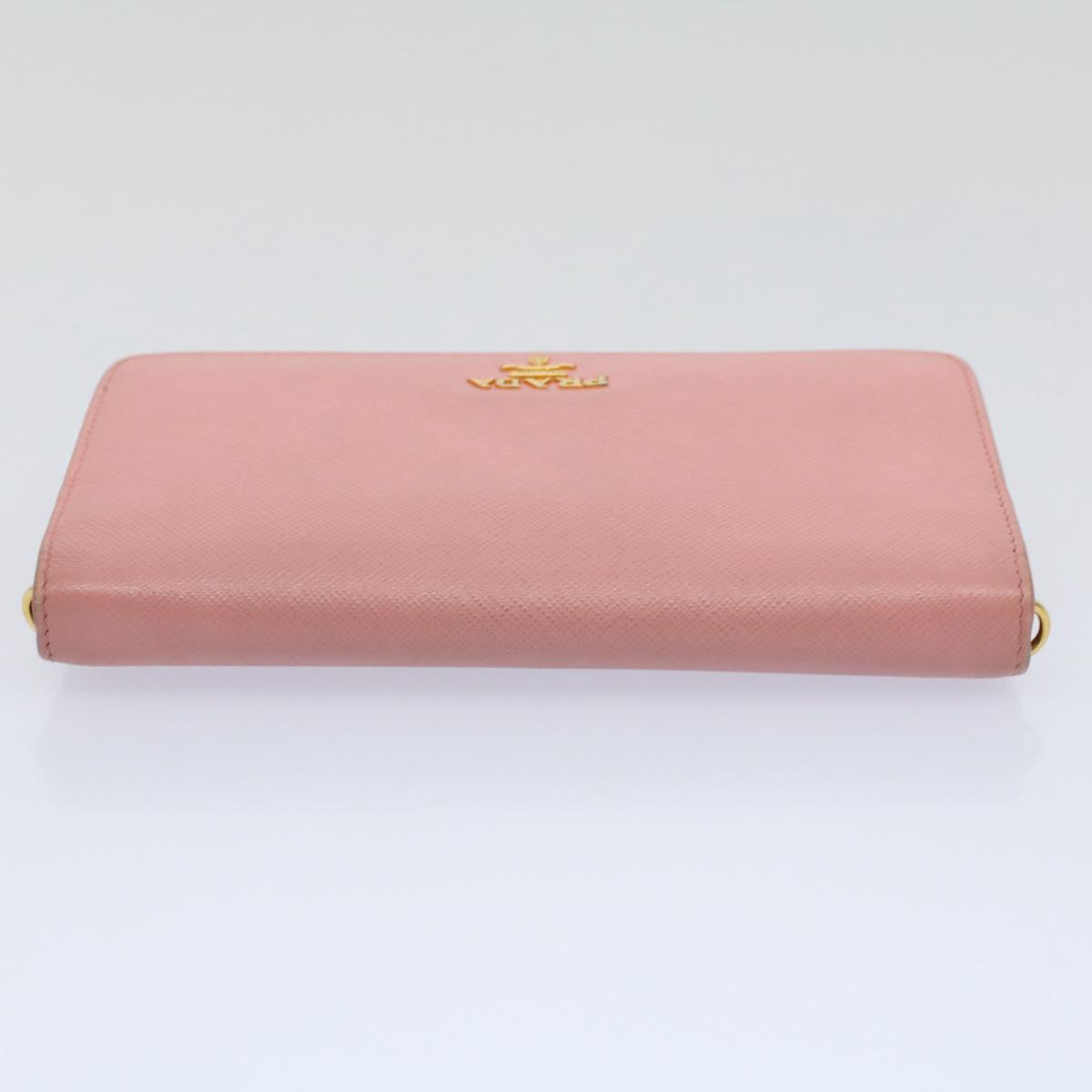 PRADA Chain Wallet Safiano leather Pink Auth ar10641B