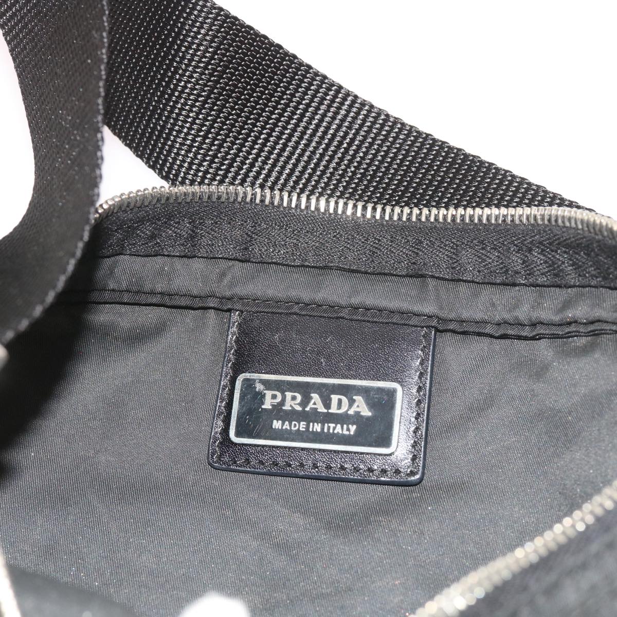 PRADA Shoulder Bag Nylon Black Auth ar10659