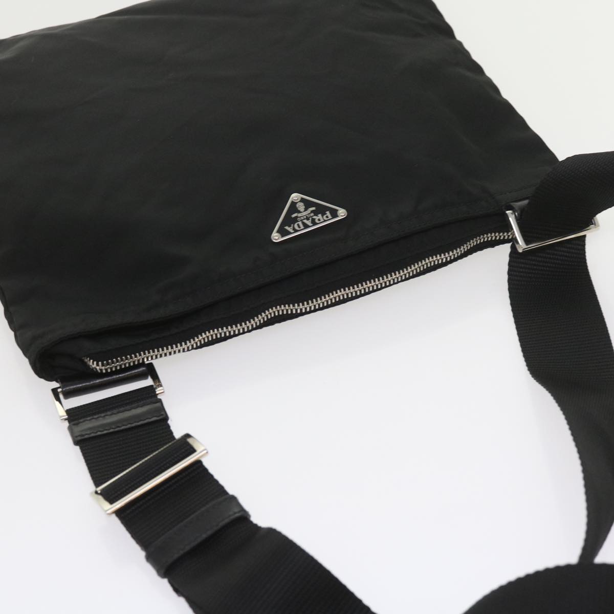 PRADA Shoulder Bag Nylon Black Auth ar10659