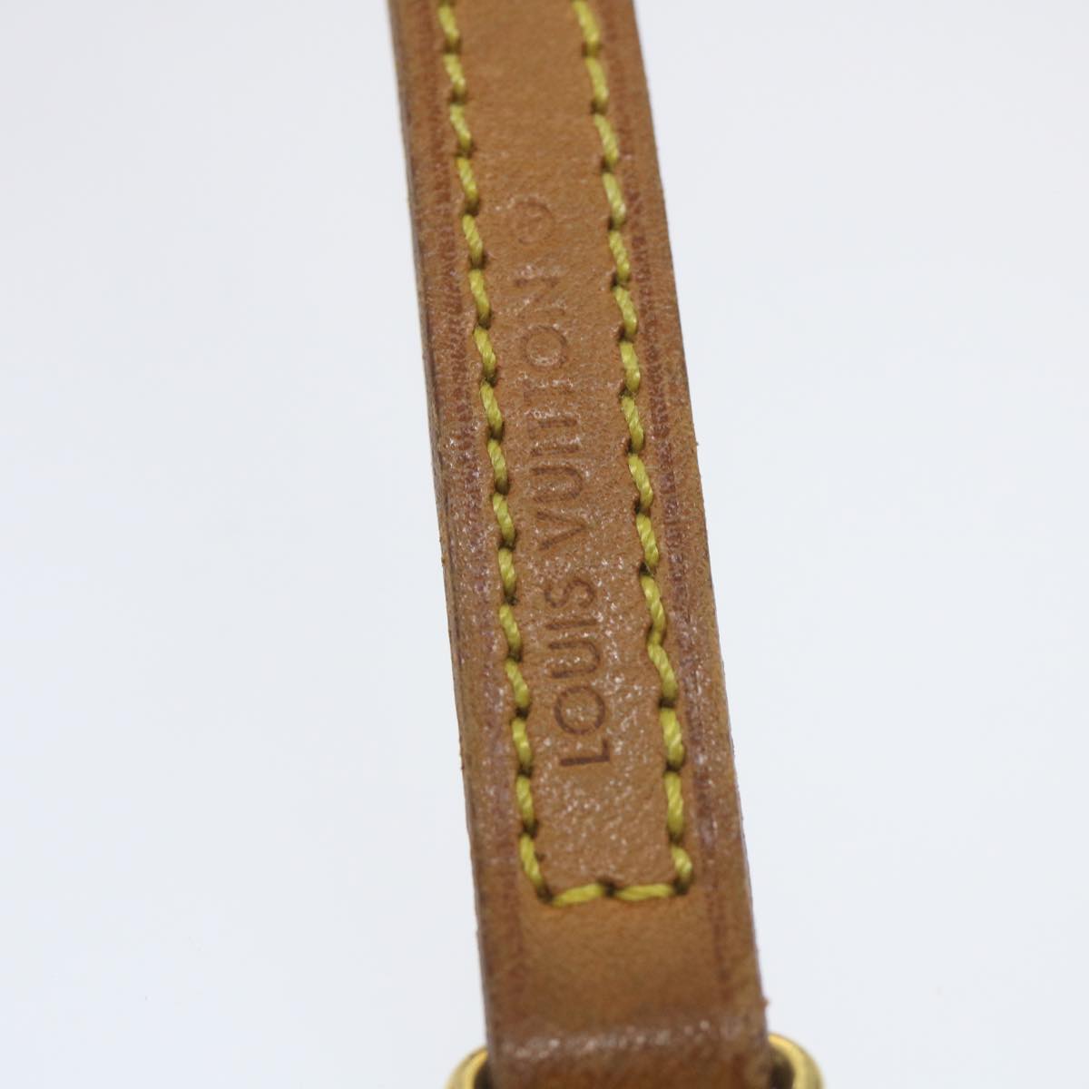 LOUIS VUITTON Shoulder Strap Leather 44.9"" Beige LV Auth ar10662