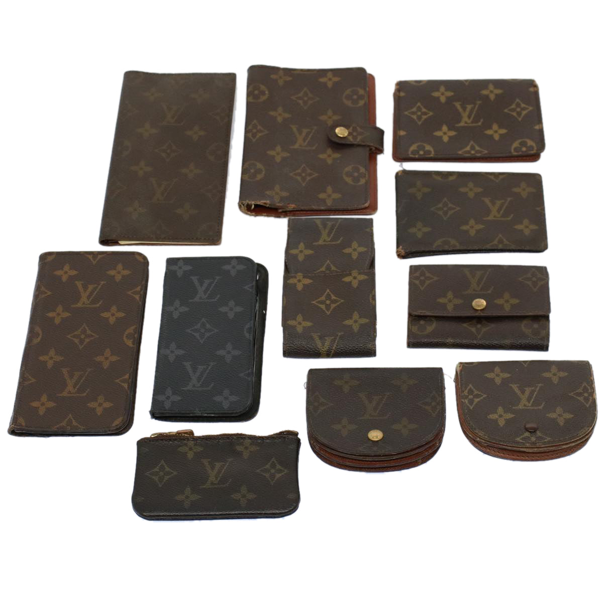 LOUIS VUITTON Monogram Key Case Coin Purse Card Case 11 Pieces LV Auth ar10763