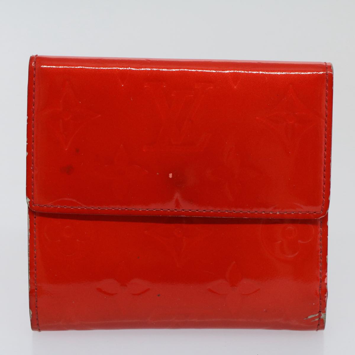 LOUIS VUITTON Monogram Idylle Vernis Taiga Wallet 7Set Red Orange Auth ar10765