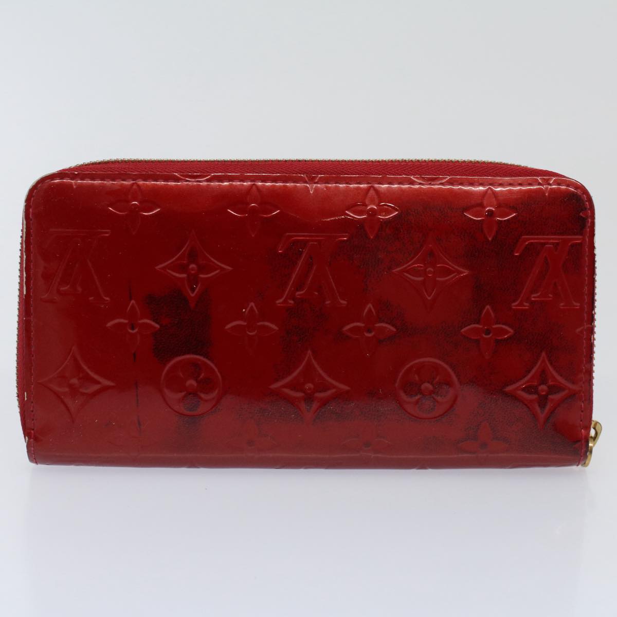 LOUIS VUITTON Monogram Idylle Vernis Taiga Wallet 7Set Red Orange Auth ar10765