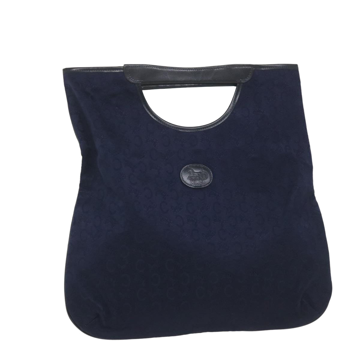 CELINE C Macadam Canvas Hand Bag Navy Auth ar10793