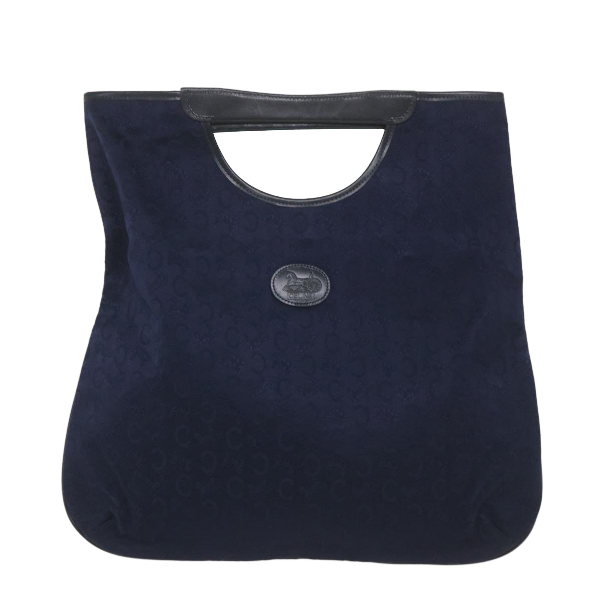 CELINE C Macadam Canvas Hand Bag Navy Auth ar10793