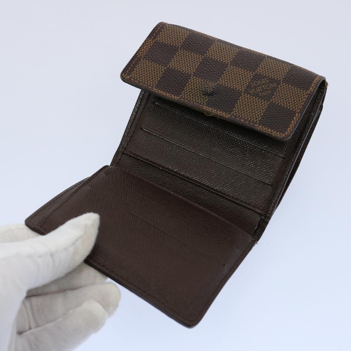 LOUIS VUITTON Monogram Damier Azur Ebene Wallet 4Set LV Auth ar10932