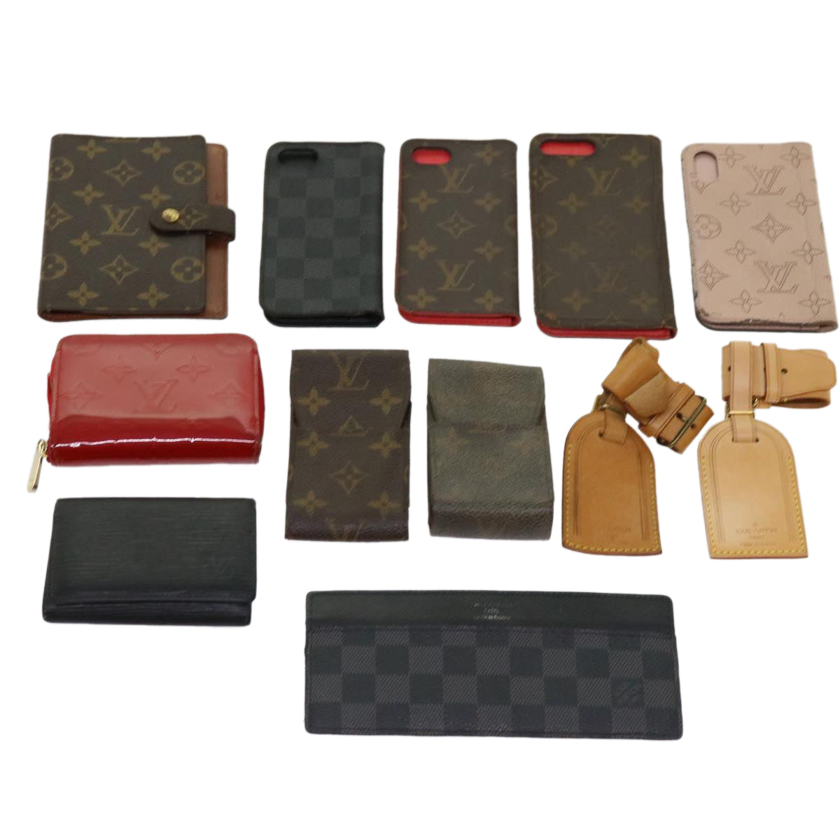 LOUIS VUITTON Monogram Damier iPhone Planner Case Wallet 12Set LV Auth ar10935