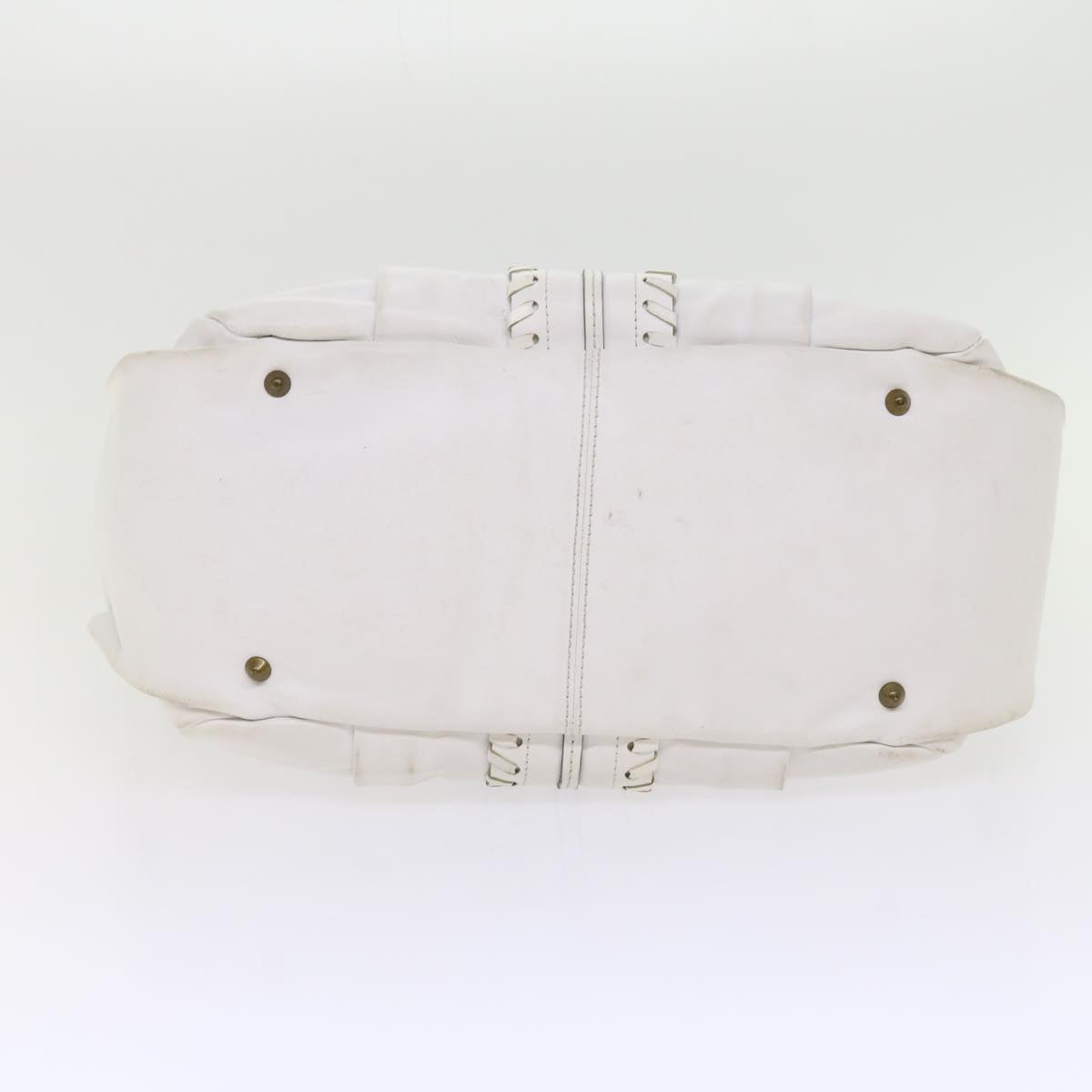 Chloe Shoulder Bag Leather White Auth ar11050