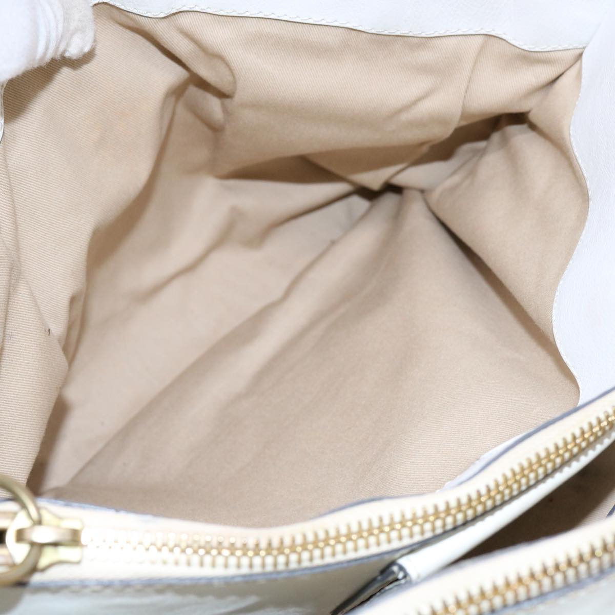 Chloe Shoulder Bag Leather White Auth ar11050