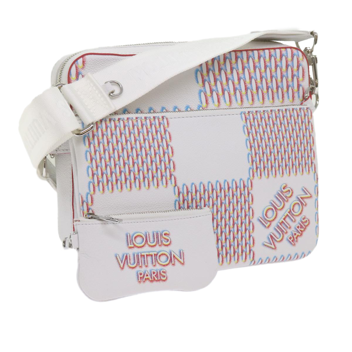 LOUIS VUITTON Damier Giant Spray Trio Messenger Bag White M20665 Auth ar11066SM