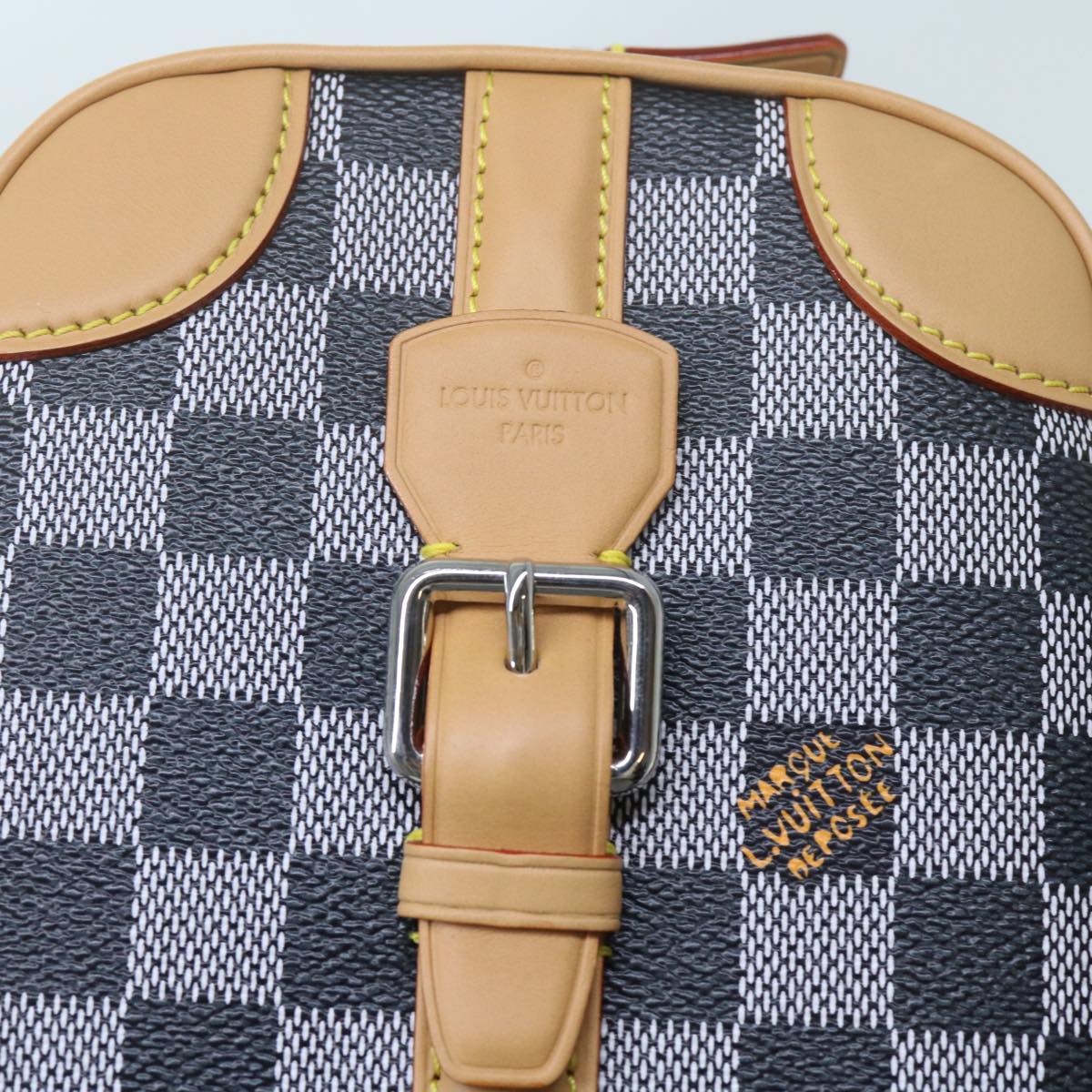 LOUIS VUITTON Damier Versette Vertical Hand Bag White Black N60273 Auth ar11067S