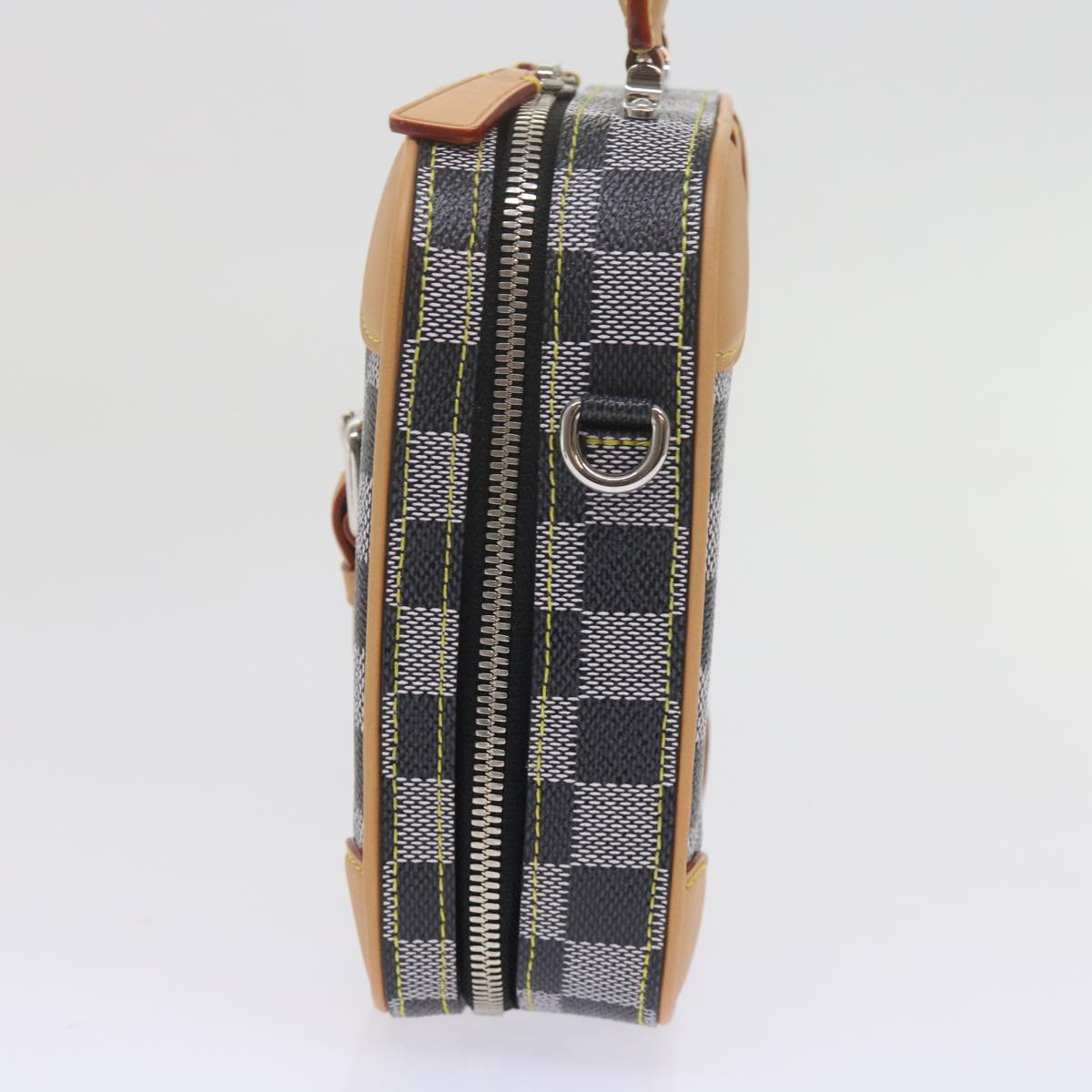 LOUIS VUITTON Damier Versette Vertical Hand Bag White Black N60273 Auth ar11067S