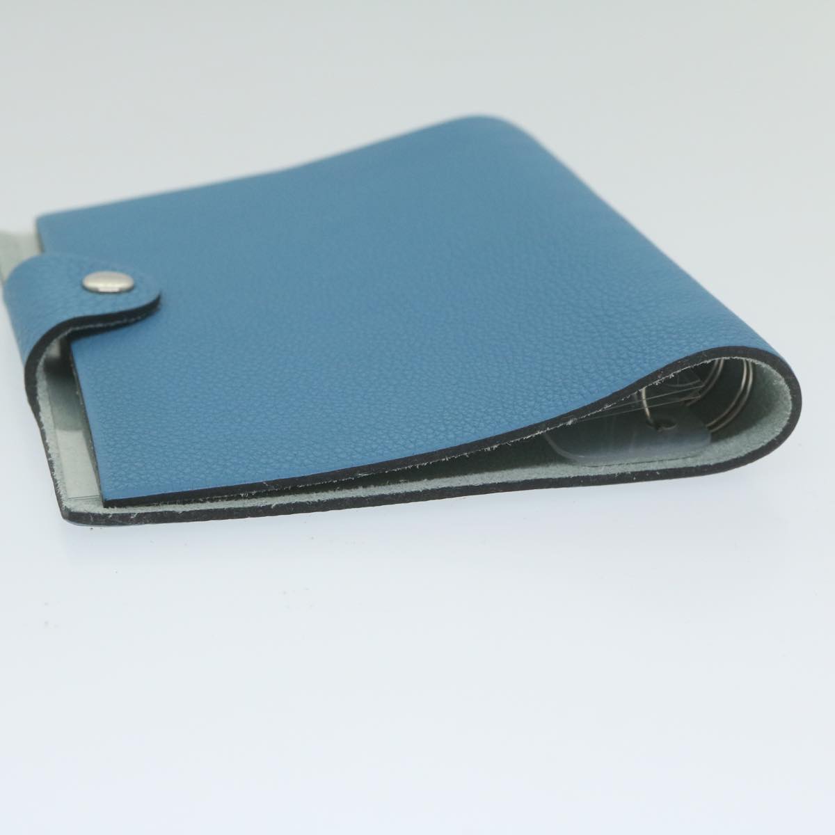 HERMES Yuris PM Day Planner Cover Leather Blue Auth ar11070