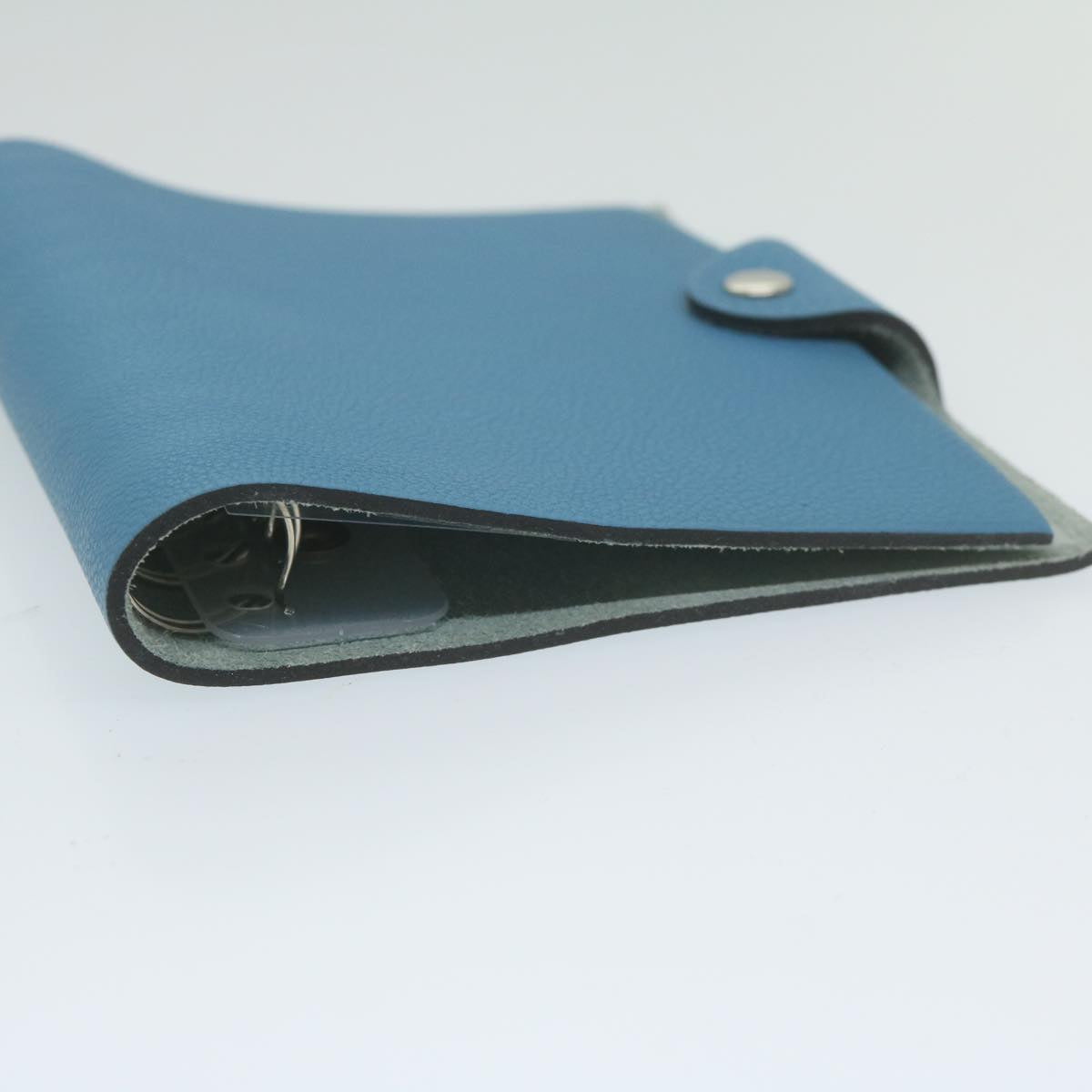 HERMES Yuris PM Day Planner Cover Leather Blue Auth ar11070