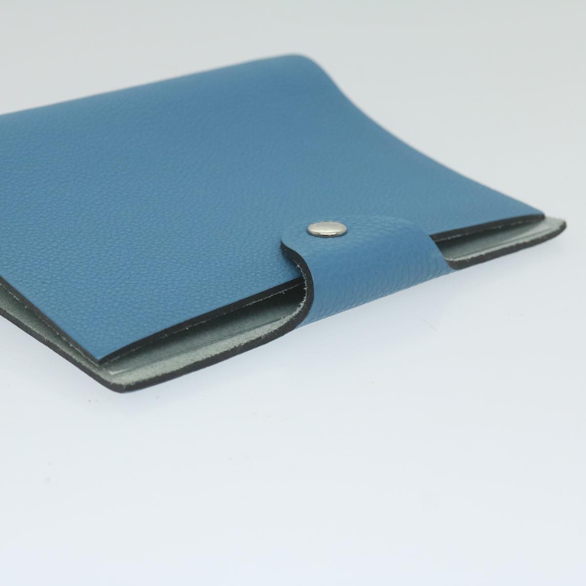 HERMES Yuris PM Day Planner Cover Leather Blue Auth ar11070