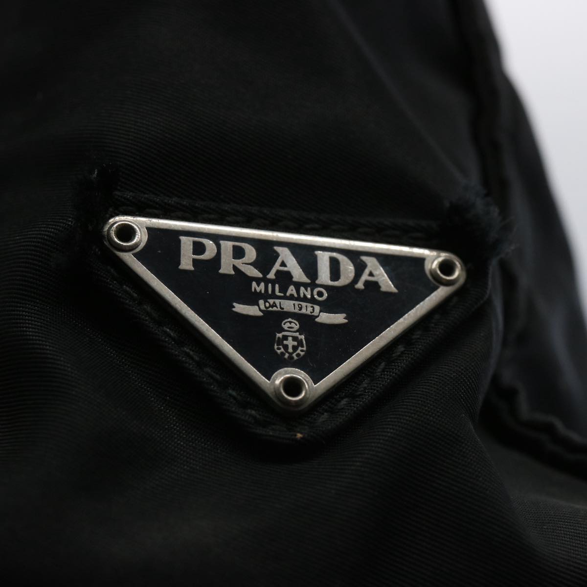 PRADA Hand Bag Nylon Black Auth ar11077