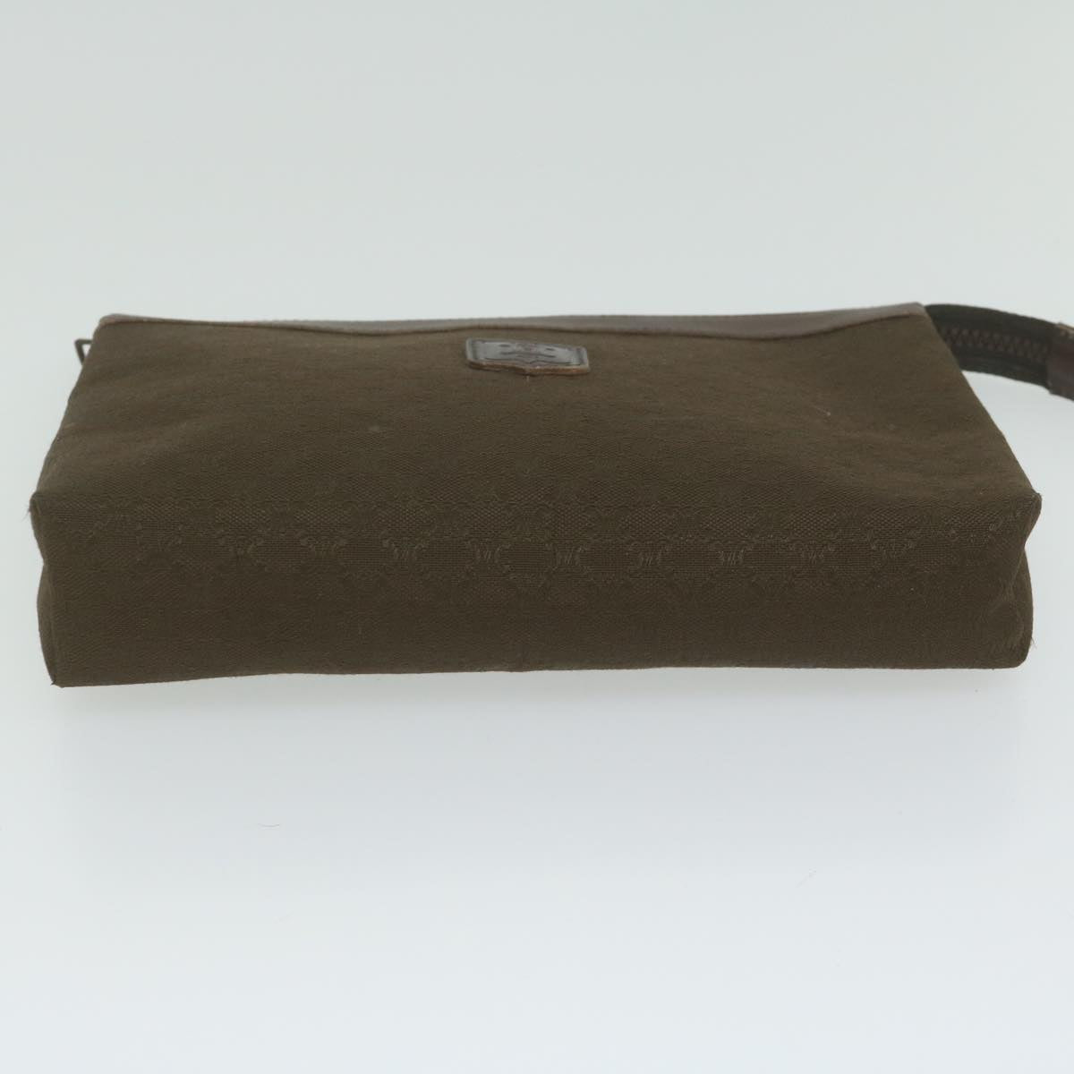 CELINE Macadam Canvas Clutch Bag Brown Auth ar11127