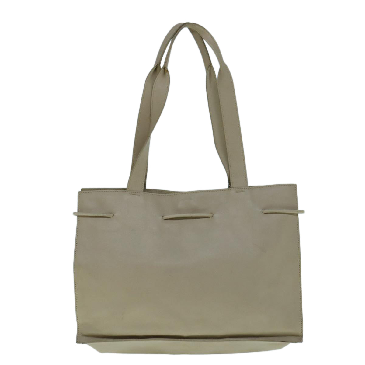 GUCCI Tote Bag Leather Beige Auth ar11129