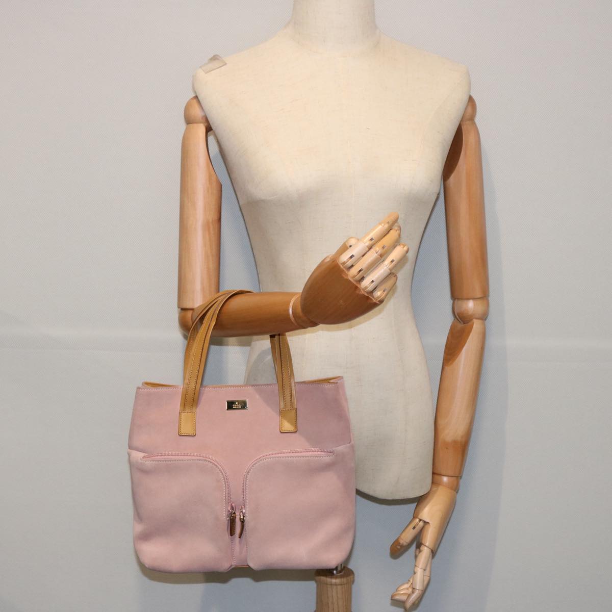 GUCCI Hand Bag Suede Pink 002 1080 Auth ar11130