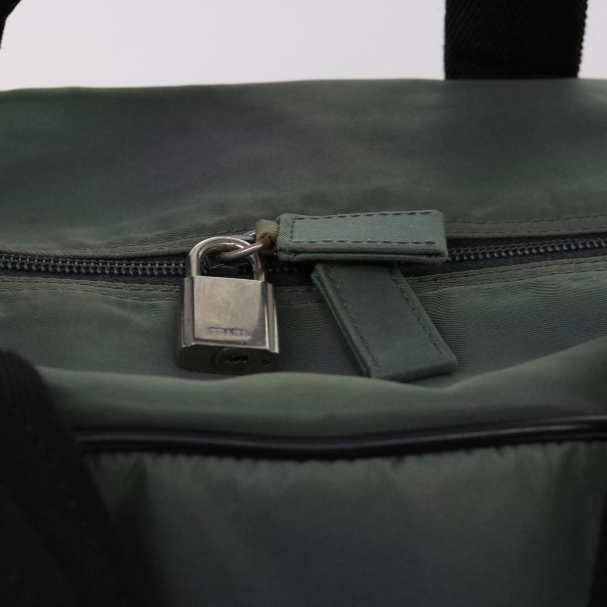 PRADA Boston Bag Nylon 2way Green Auth ar11180B