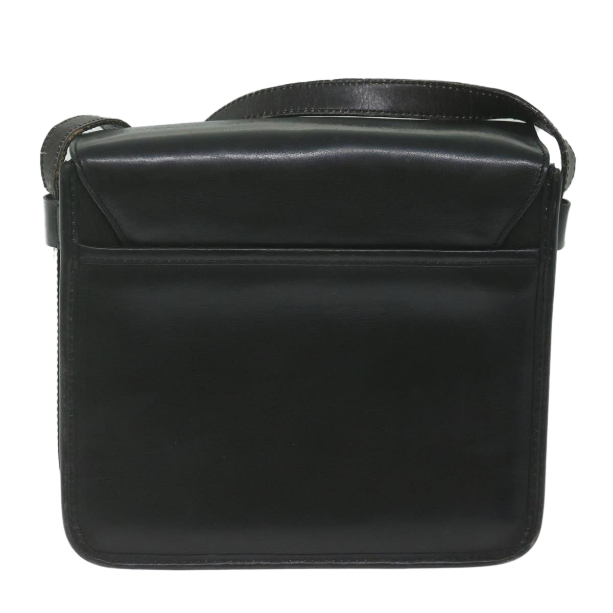 CELINE Shoulder Bag Leather Black Auth ar11207