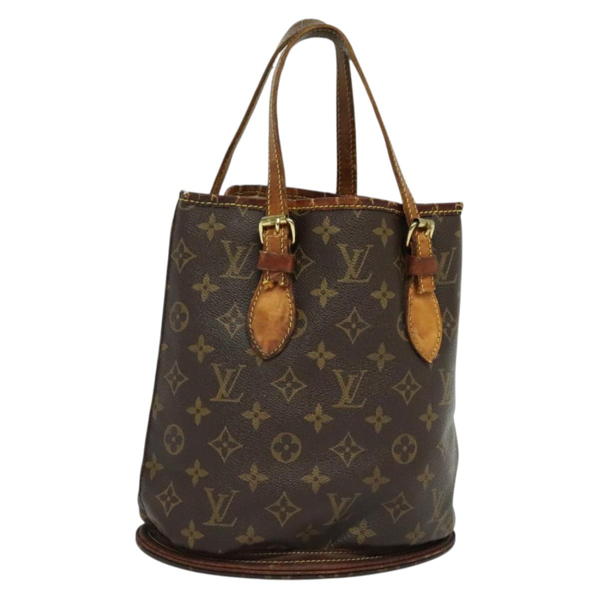 LOUIS VUITTON Monogram Bucket PM Shoulder Bag M42238 LV Auth ar11236