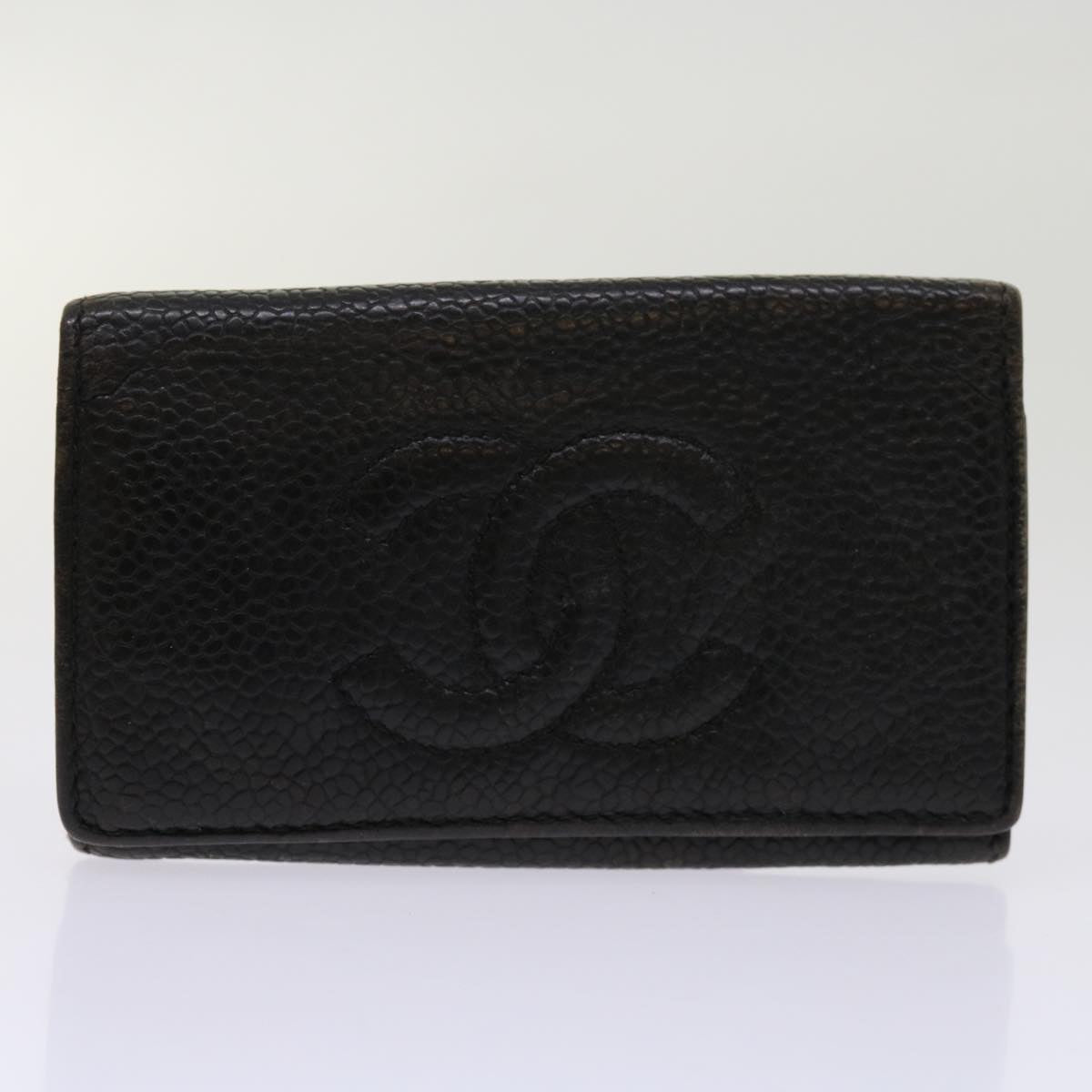 CHANEL Wallet Leather 6Set Black Pink CC Auth ar11252