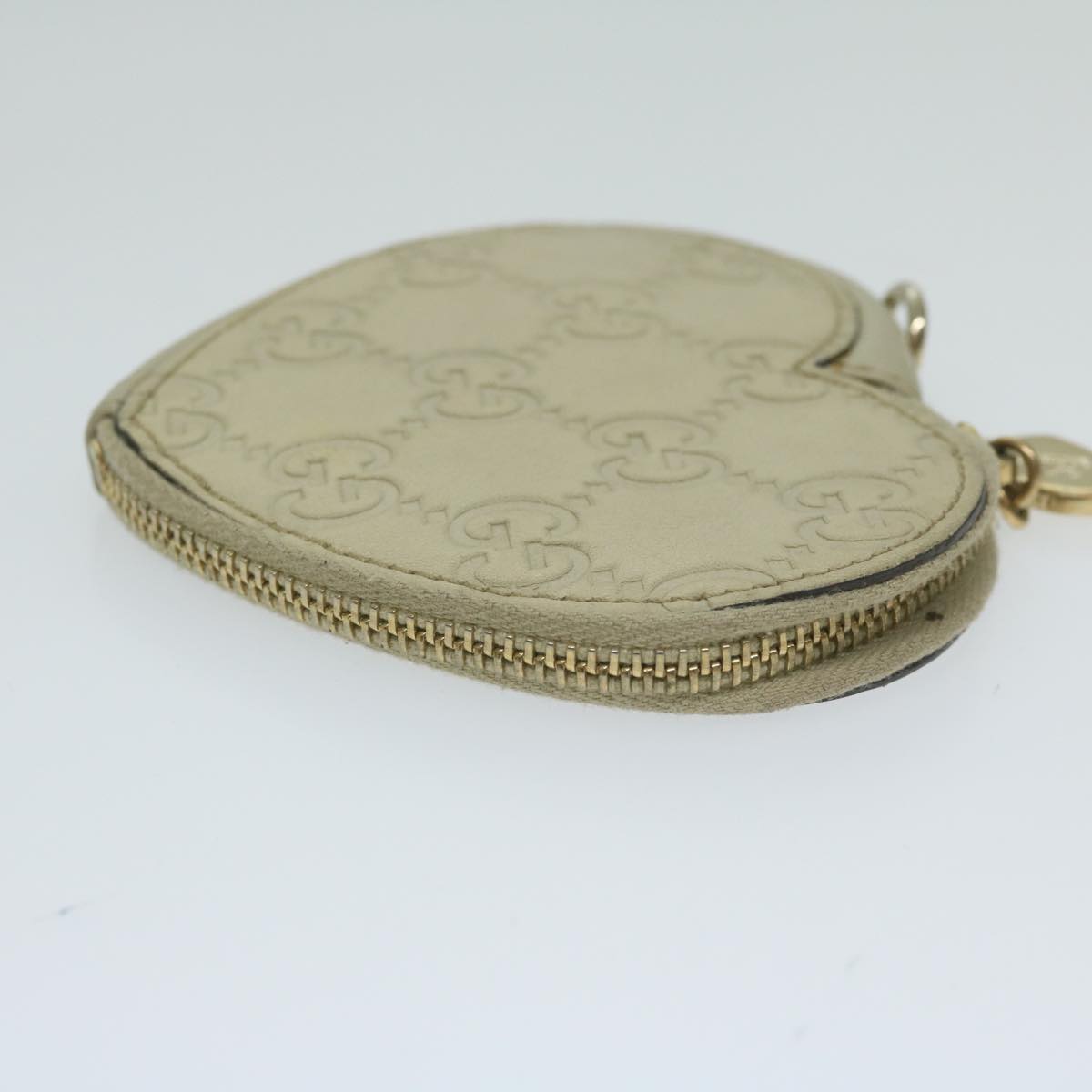 GUCCI GG Canvas Guccissima Coin Purse White 152615 Auth ar11254