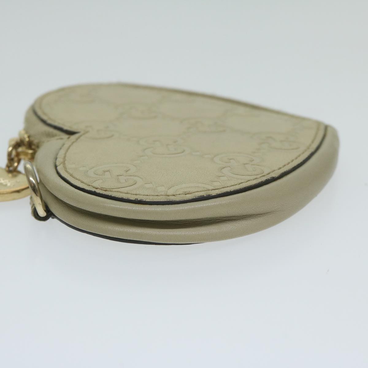 GUCCI GG Canvas Guccissima Coin Purse White 152615 Auth ar11254