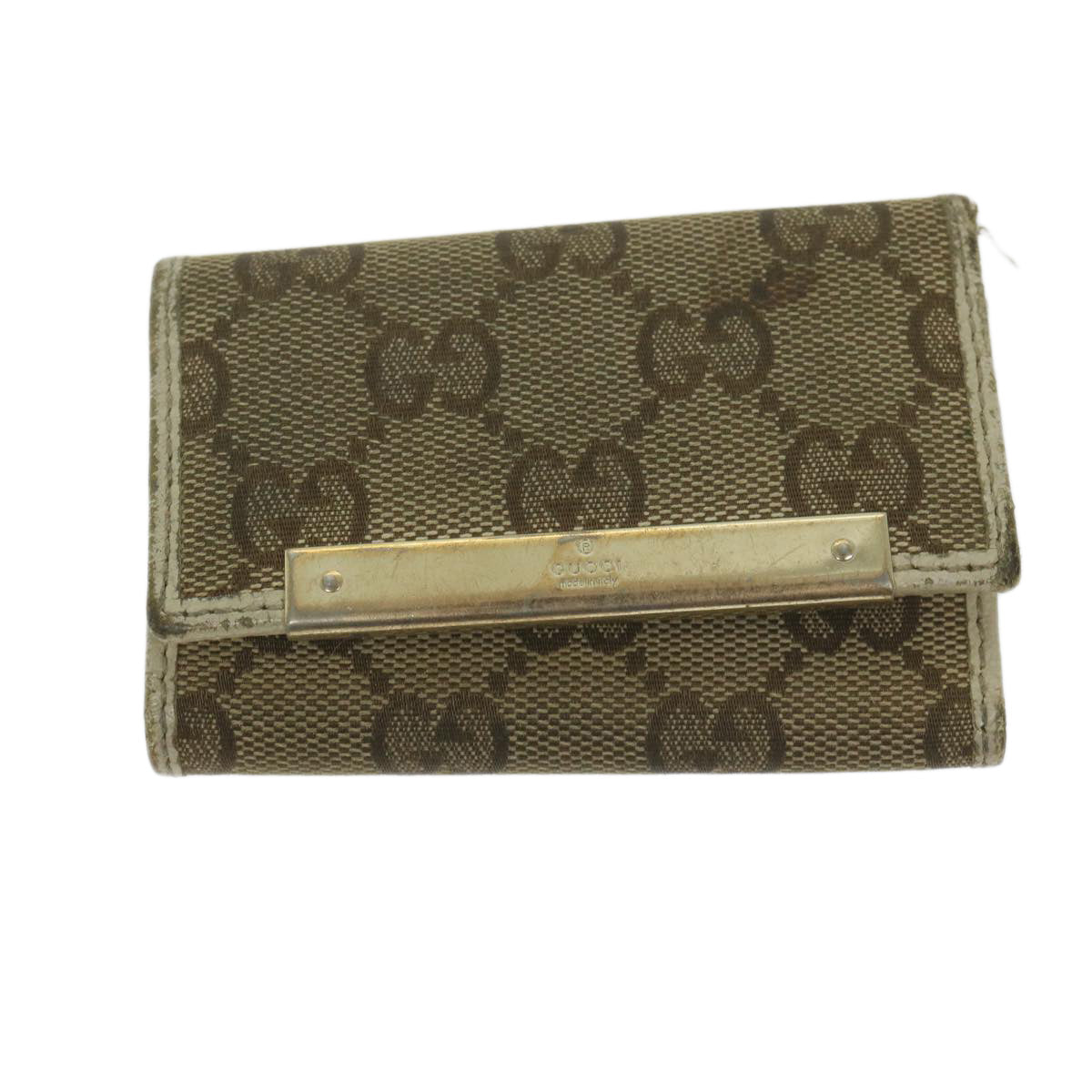 GUCCI GG Canvas Wallet Key Case 6Set Beige Black Auth ar11255