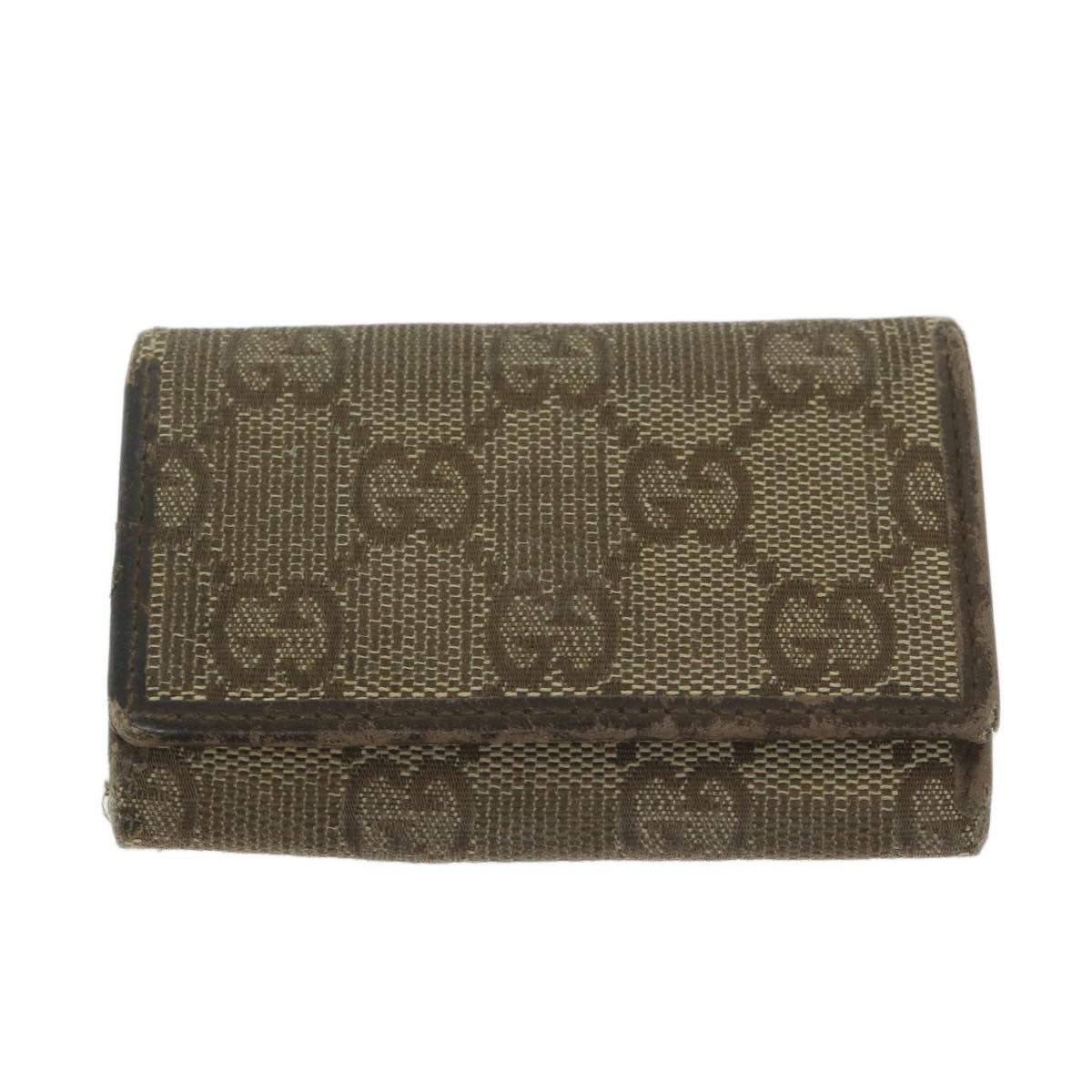 GUCCI GG Canvas Wallet Key Case 6Set Beige Black Auth ar11255