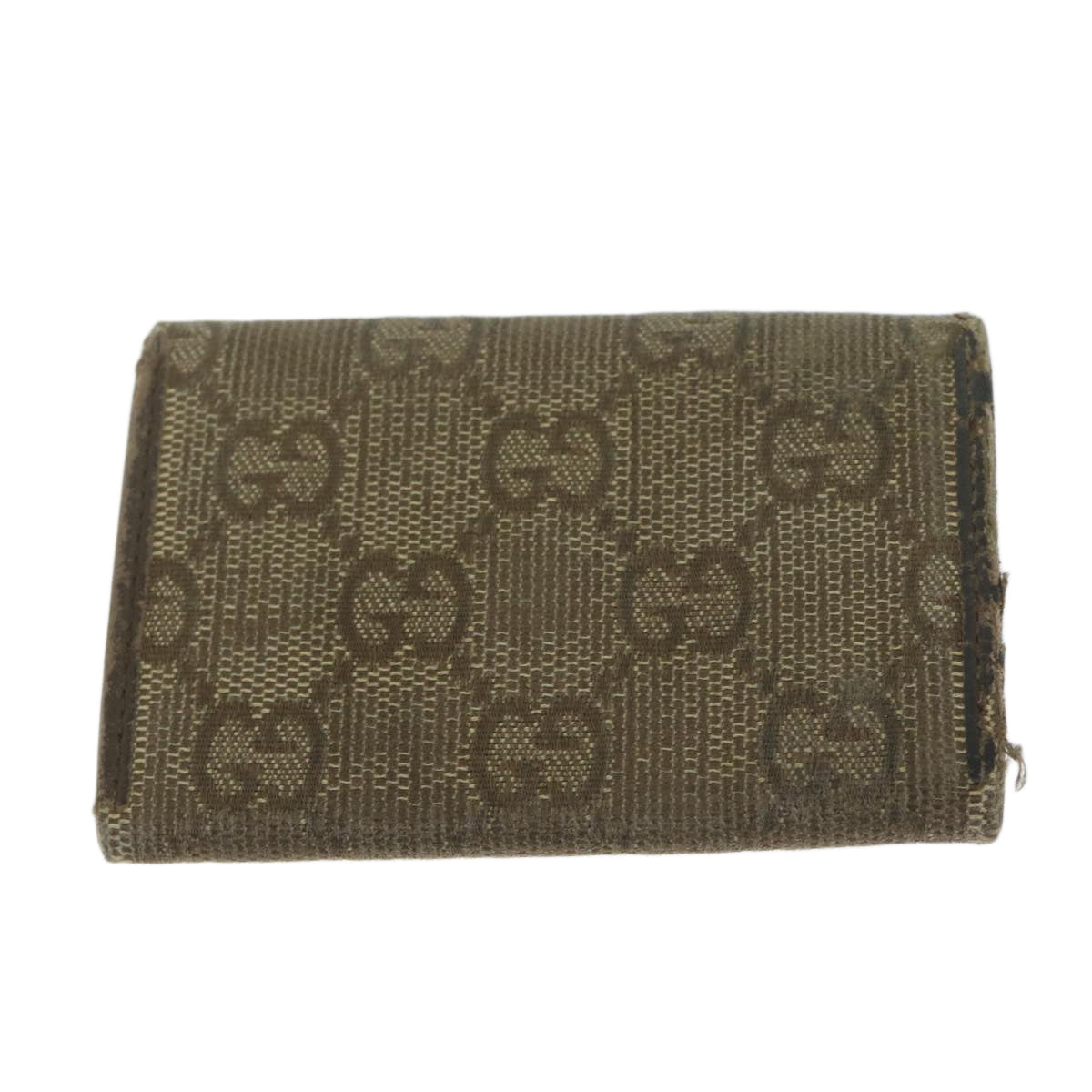 GUCCI GG Canvas Wallet Key Case 6Set Beige Black Auth ar11255