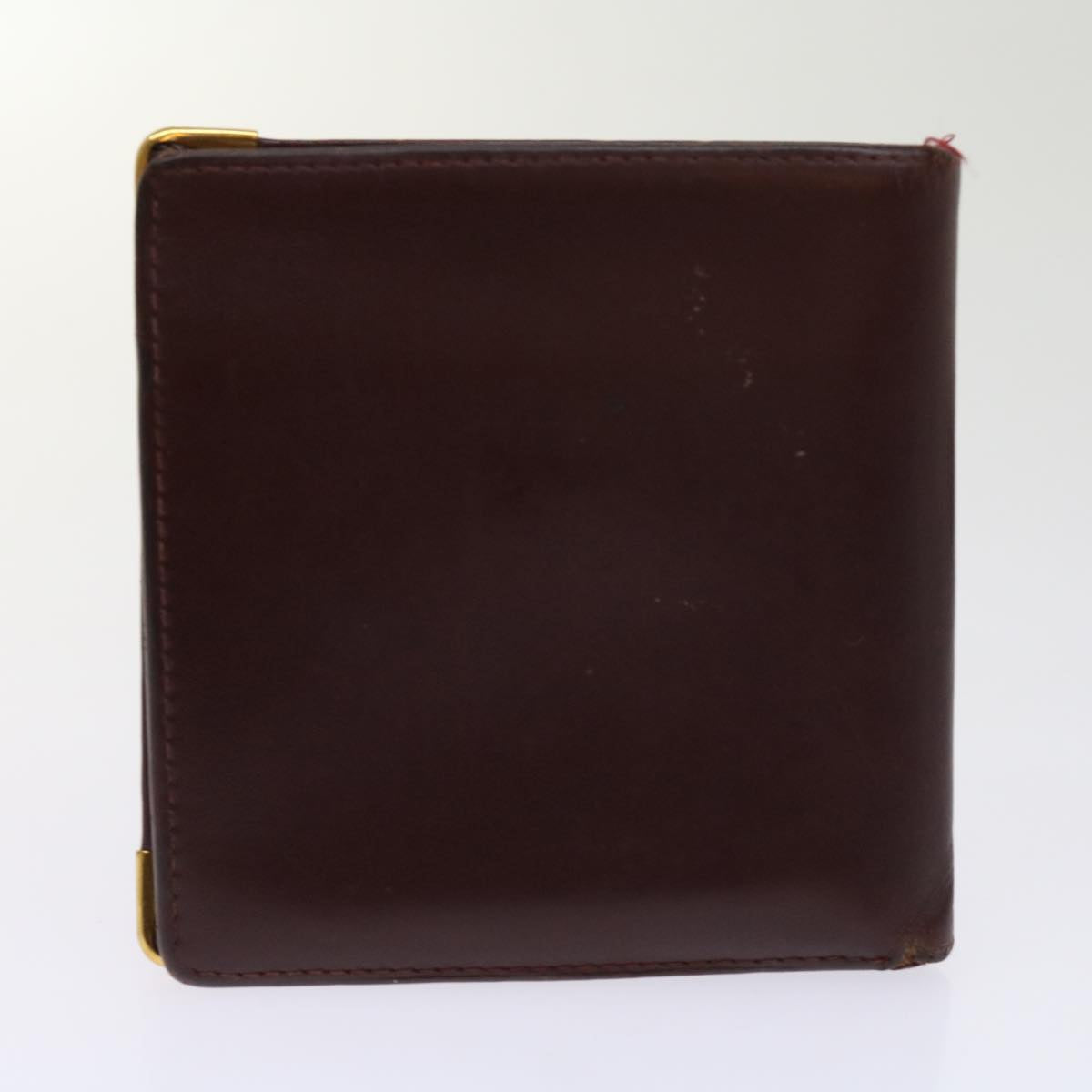 CARTIER Wallet Leather 8Set Wine Red Auth ar11263