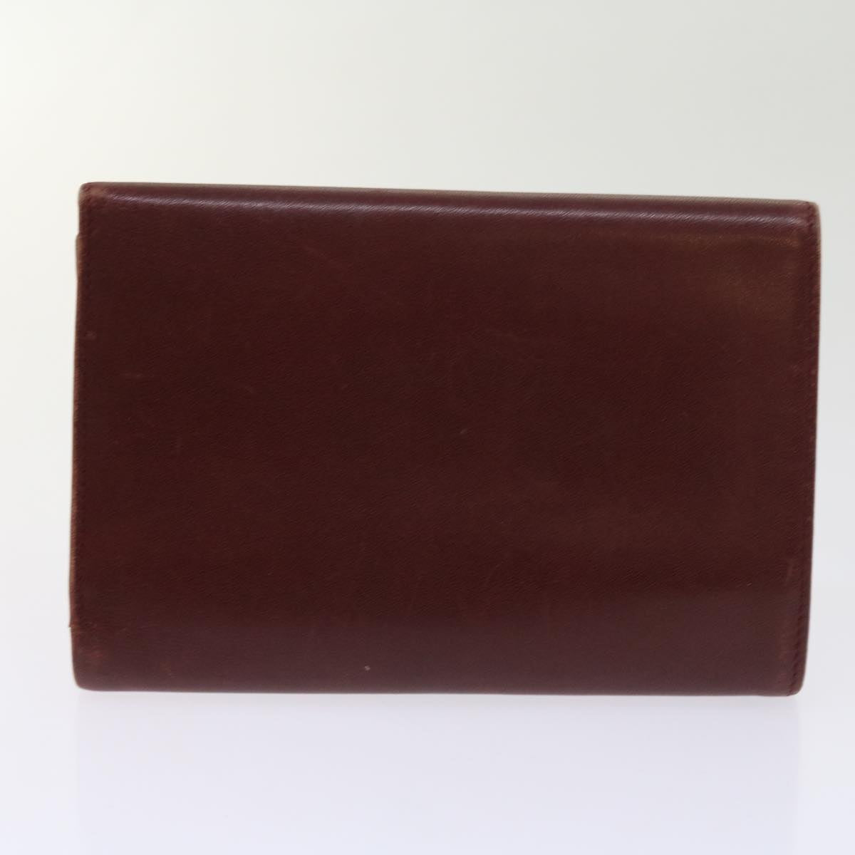 CARTIER Wallet Leather 8Set Wine Red Auth ar11263