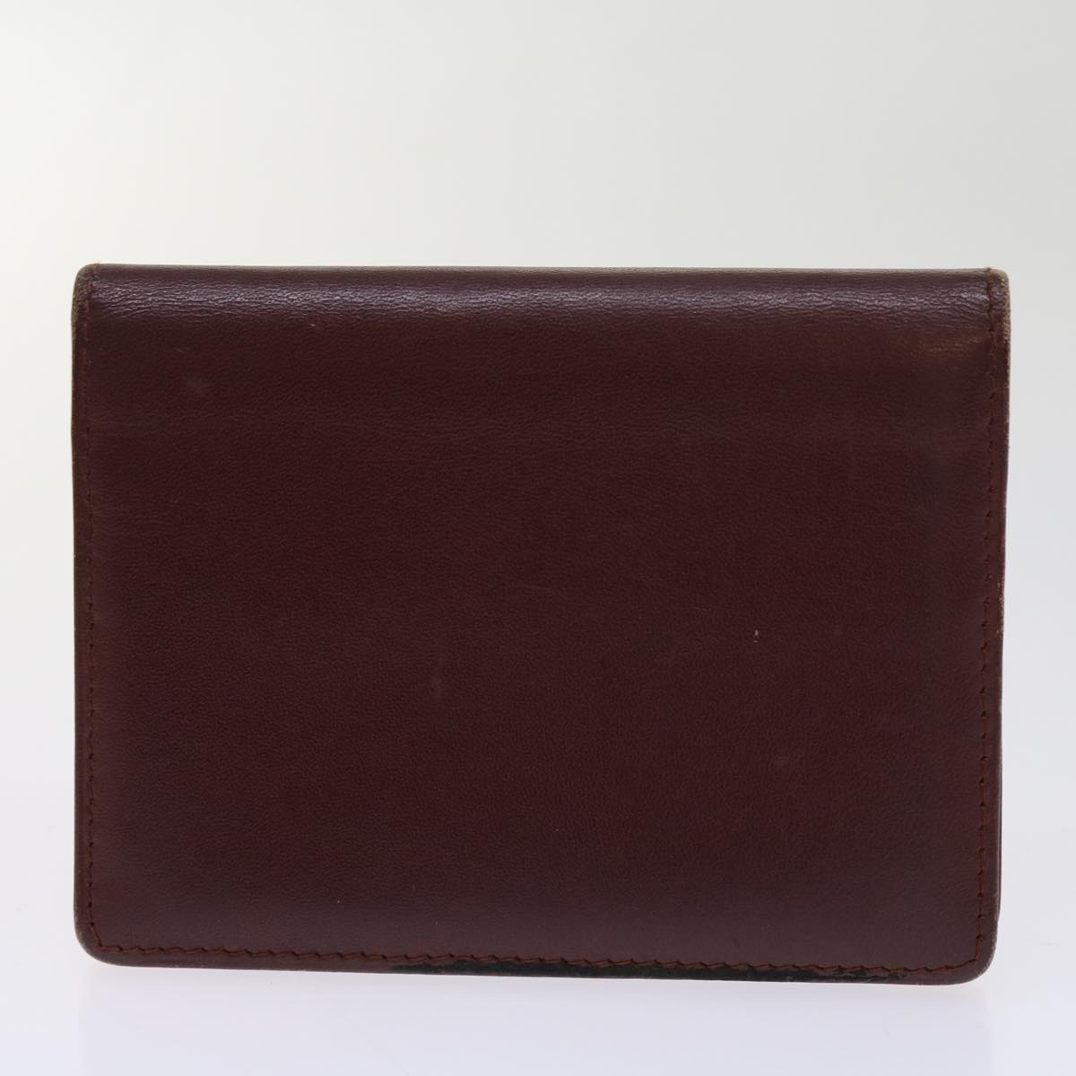 CARTIER Wallet Leather 8Set Wine Red Auth ar11263