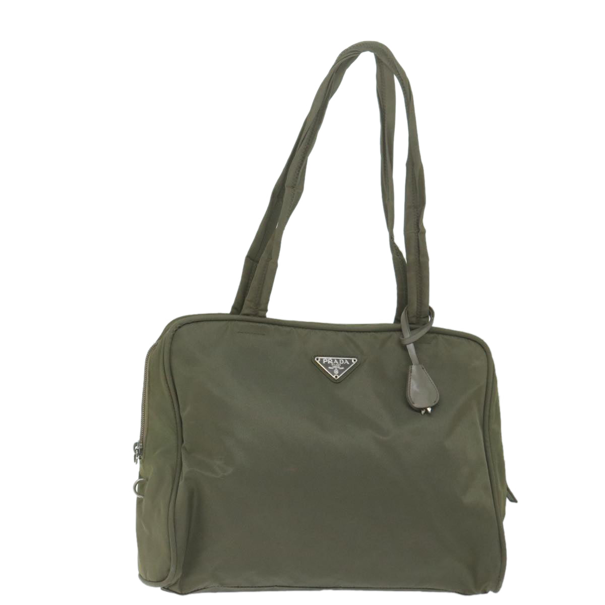 PRADA Tote Bag Nylon Khaki Auth ar11296