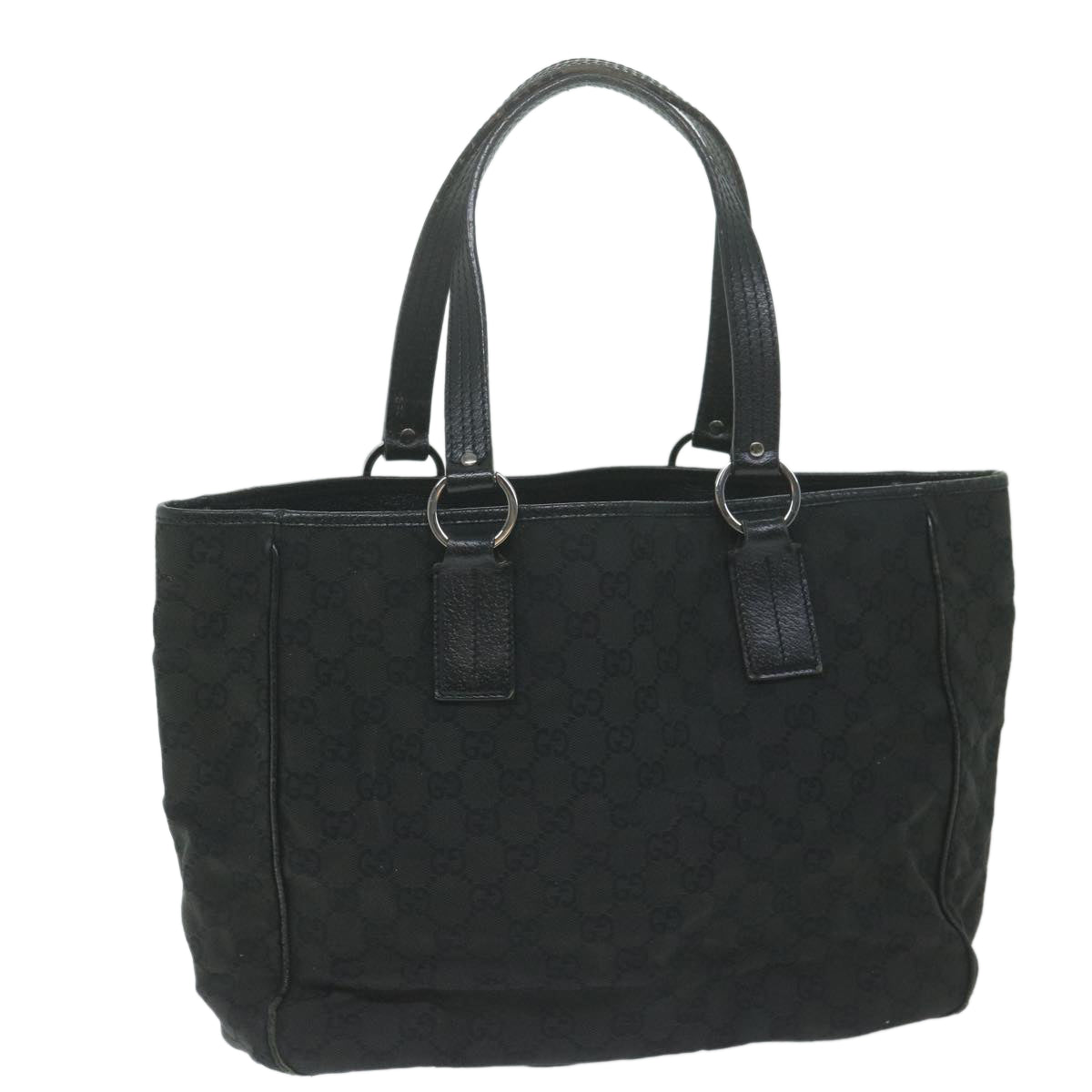 GUCCI GG Canvas Tote Bag Black Auth ar11306