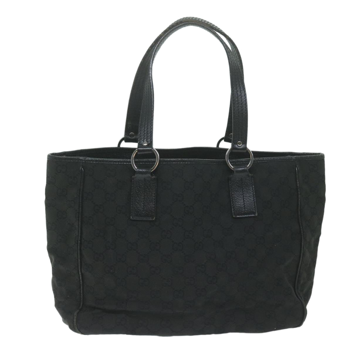 GUCCI GG Canvas Tote Bag Black Auth ar11306