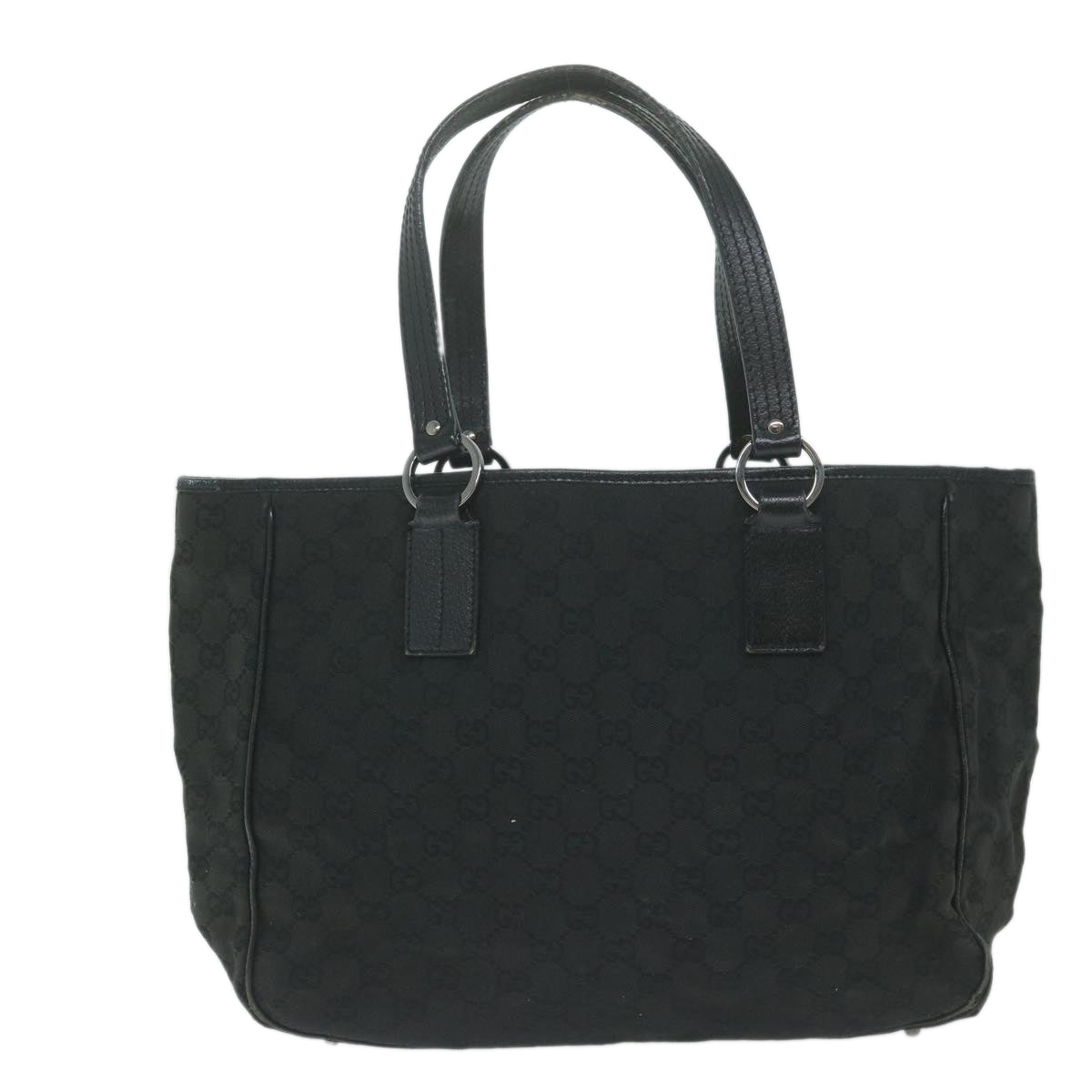 GUCCI GG Canvas Tote Bag Black Auth ar11306